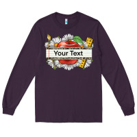 Plum floral teacher custom name Long Sleeve Tee - CowGirlArtShop
