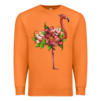 Carrot flamingo with tropical flowers Premium Sweatshirt - Artiststas