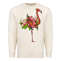 Sandshell flamingo with tropical flowers Premium Sweatshirt - Artiststas