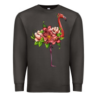 Smoke flamingo with tropical flowers Premium Sweatshirt - Artiststas