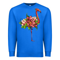 True Royal flamingo with tropical flowers Premium Sweatshirt - Artiststas