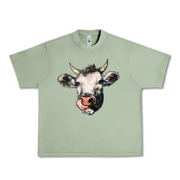 Oil Green Cow Urban Heavy Tee - HowdyJamesFarm