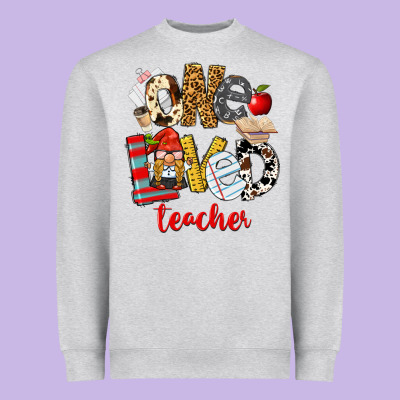 One Loved Teacher Heavyweight Sweatshirt Designed By Fadigitalartstudio