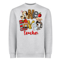 Heather Grey One Loved Teacher Heavyweight Sweatshirt - FaDigitalArtStudio