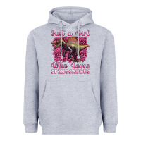 Heather Grey just a girl who loves baby spinosaurus Heavyweight Hoodie - Artiststas