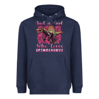 Navy just a girl who loves baby spinosaurus Heavyweight Hoodie - Artiststas