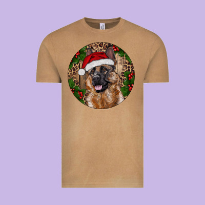 German Shepherd Christmas Vintage Tee Designed By Ranaportraitstore