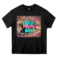 Black boss mom wife Heavy Core Tee - LillyAllenDesigns