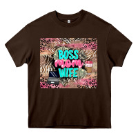 Chocolate Brown boss mom wife Heavy Core Tee - LillyAllenDesigns