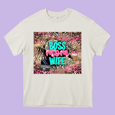 Boss Mom Wife Heavy Core Tee Designed By Lillyallendesigns