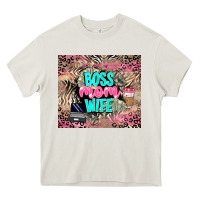 Cream boss mom wife Heavy Core Tee - LillyAllenDesigns