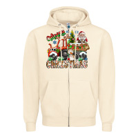 Sandshell Merry Christmas  tractor Zipper Hoodie - CowhideDigitalArt