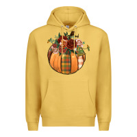 Antique Gold floral pumpkin Premium Hoodie - BundleAndBundleShop