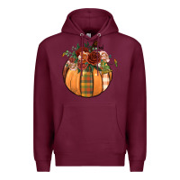 Burgundy floral pumpkin Premium Hoodie - BundleAndBundleShop