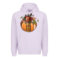 Lilac floral pumpkin Premium Hoodie - BundleAndBundleShop