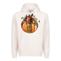 Pale Pink floral pumpkin Premium Hoodie - BundleAndBundleShop