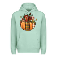 Seafoam floral pumpkin Premium Hoodie - BundleAndBundleShop