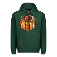 Sports Green floral pumpkin Premium Hoodie - BundleAndBundleShop