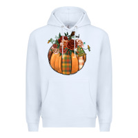 White floral pumpkin Premium Hoodie - BundleAndBundleShop