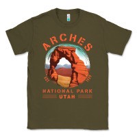 Army Green Cool Arches National Park Utah Classic Tee - minhPixels