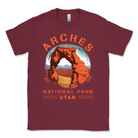 Burgundy Cool Arches National Park Utah Classic Tee - minhPixels