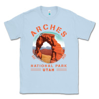 Dusty Blue Cool Arches National Park Utah Classic Tee - minhPixels