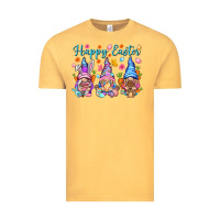 Vintage Mustard Happy Easter gnomies Easter Day Vintage Tee - HowdyJamesFarm