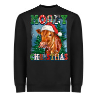 Black mooey christmas heifer Heavyweight Sweatshirt - FaDigitalArtStudio
