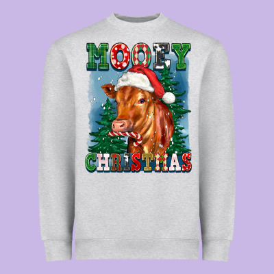 Mooey Christmas Heifer Heavyweight Sweatshirt Designed By Fadigitalartstudio