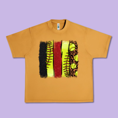 Softball Brushstroke Urban Heavy Tee Designed By Howdyjamesfarm