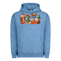 Pigment Pebble Blue basketball coffee cups Urban Hoodie - AdoDesignShop