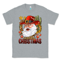 Heather Grey Cowboy Christas Santa Classic Tee - NancyCooperArtShop