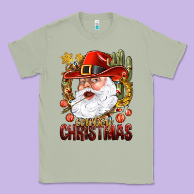 Cowboy Christas Santa Classic Tee Designed By Nancycooperartshop