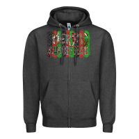 Charcoal Heather Merry Christmas Zipper Hoodie - CowhideDigitalArt