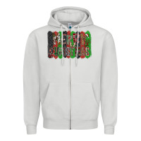 Dove Grey Merry Christmas Zipper Hoodie - CowhideDigitalArt