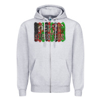 Heather Grey Merry Christmas Zipper Hoodie - CowhideDigitalArt