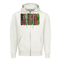 Oatmeal Heather Merry Christmas Zipper Hoodie - CowhideDigitalArt
