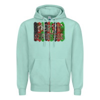 Seafoam Merry Christmas Zipper Hoodie - CowhideDigitalArt