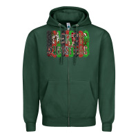 Sports Green Merry Christmas Zipper Hoodie - CowhideDigitalArt