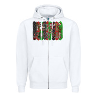 White Merry Christmas Zipper Hoodie - CowhideDigitalArt