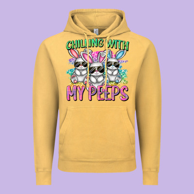 Chilling With My Peeps Easter Bunnies Cowgirl Cowg Vintage Hoodie Designed By Cowgirlartshop
