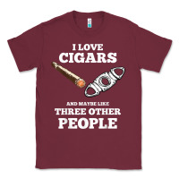 Burgundy Funny Cigar Accessories Gift Set Cigar Lover Smokers Party Classic Tee - minhPixels