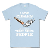 Dusty Blue Funny Cigar Accessories Gift Set Cigar Lover Smokers Party Classic Tee - minhPixels