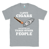 Heather Grey Funny Cigar Accessories Gift Set Cigar Lover Smokers Party Classic Tee - minhPixels