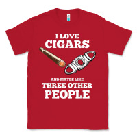 Red Funny Cigar Accessories Gift Set Cigar Lover Smokers Party Classic Tee - minhPixels