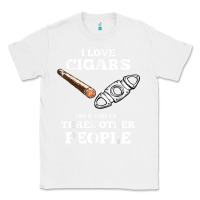 White Funny Cigar Accessories Gift Set Cigar Lover Smokers Party Classic Tee - minhPixels