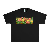 Black flamingos with sunset Urban Heavy Tee - TumblerDesignByShophia