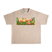 French Oak flamingos with sunset Urban Heavy Tee - TumblerDesignByShophia