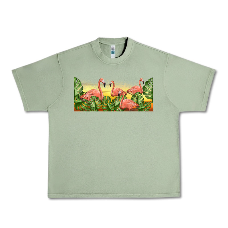 Flamingos With Sunset Urban Heavy Tee by TumblerDesignByShophia | Teevron