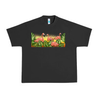 Pigment Black flamingos with sunset Urban Heavy Tee - TumblerDesignByShophia